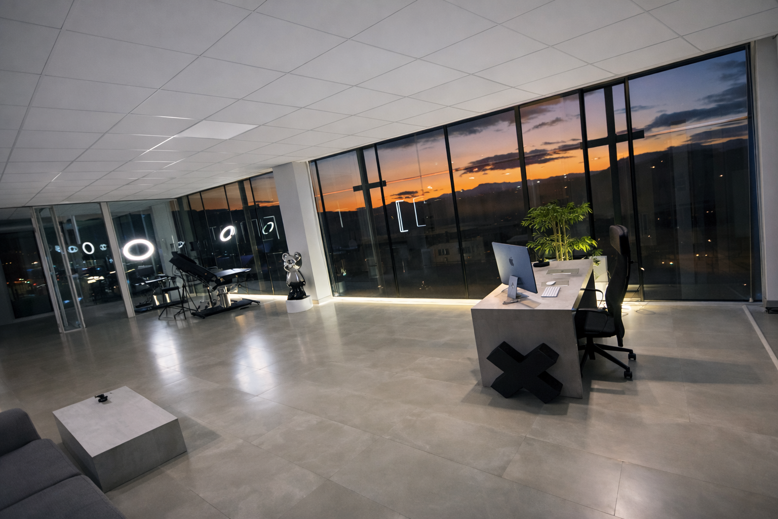 Vista panorámica del estudio de tatuaje